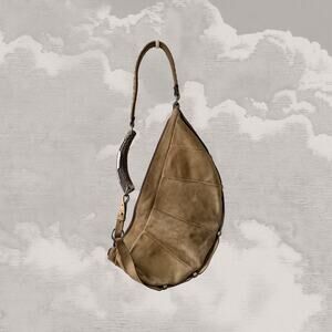 YSL RUNWAY Yves Saint Laurent Rive Gauche Mombasa Crossbody Sling Horn Bag Y2K